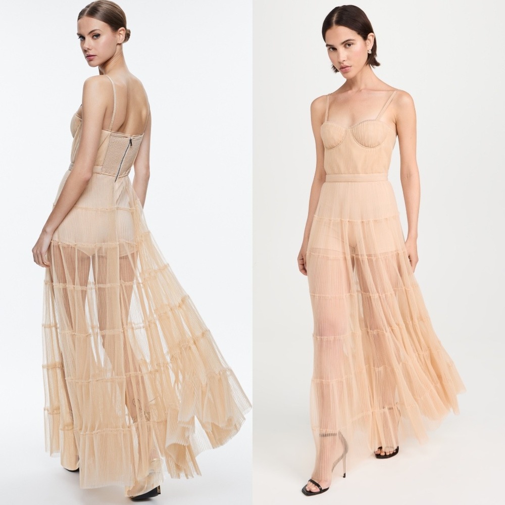 Alice + Olivia Nude Maxi Dress